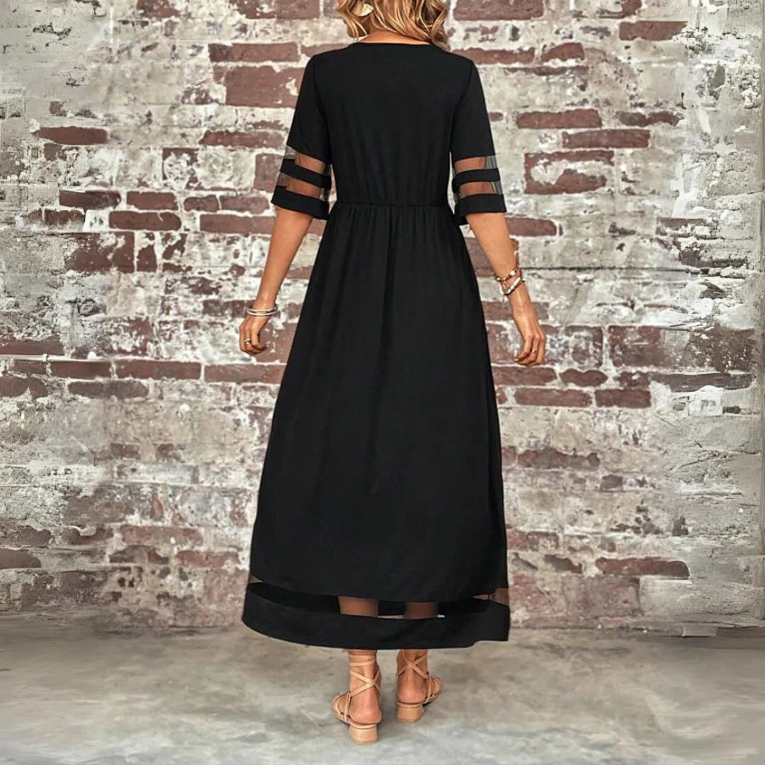 Beth - Vestido midi favorecedor que disimula la barriga