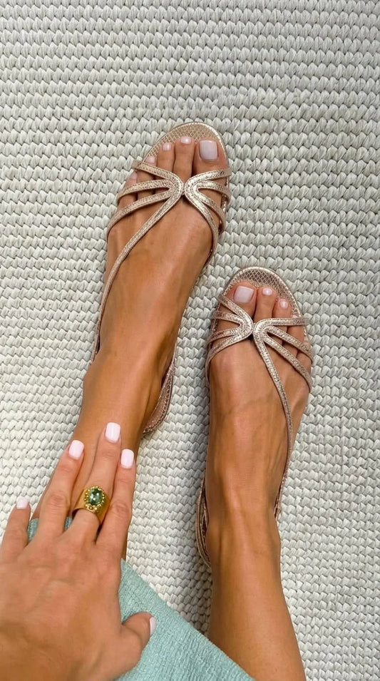 Serafina - Sandalias doradas Summer Essence