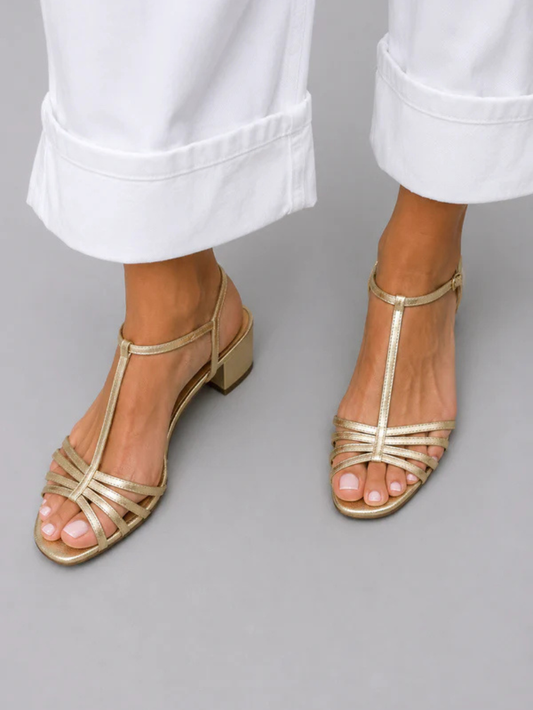 Allegra - Sandalias de Oro Elegancia Cotidiana