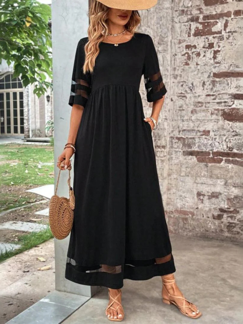 Beth - Vestido midi favorecedor que disimula la barriga