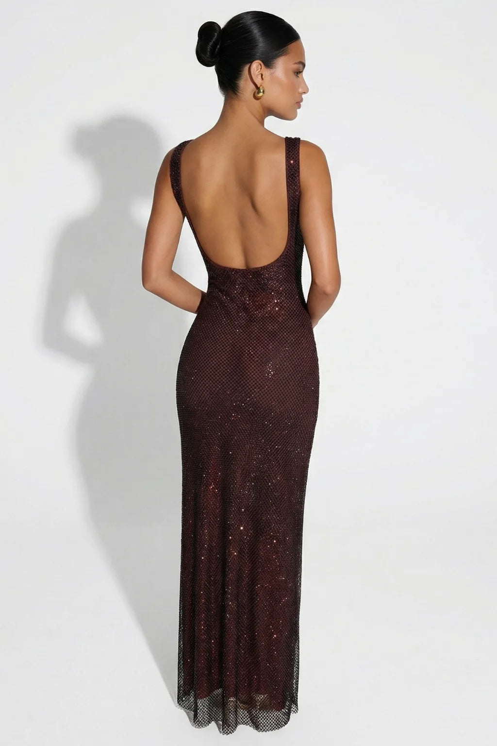 Elara — Vestido Maxi con Brillo y Cristales
