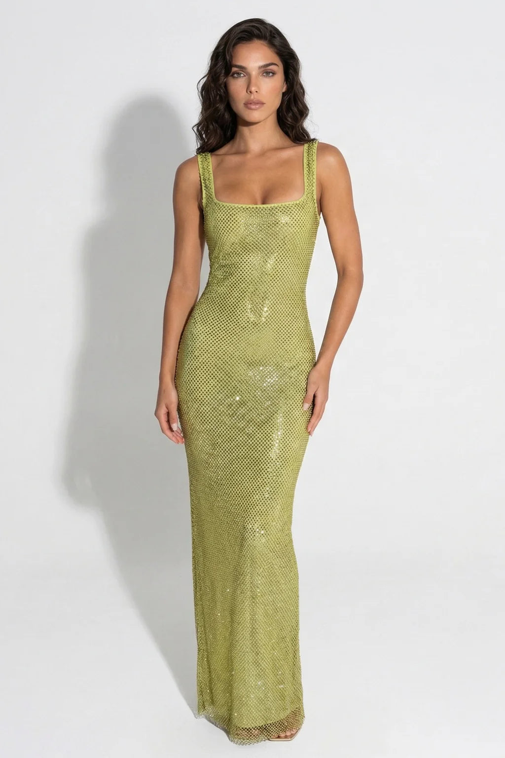 Elara — Vestido Maxi con Brillo y Cristales