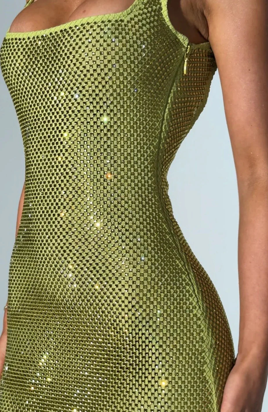 Elara — Vestido Maxi con Brillo y Cristales