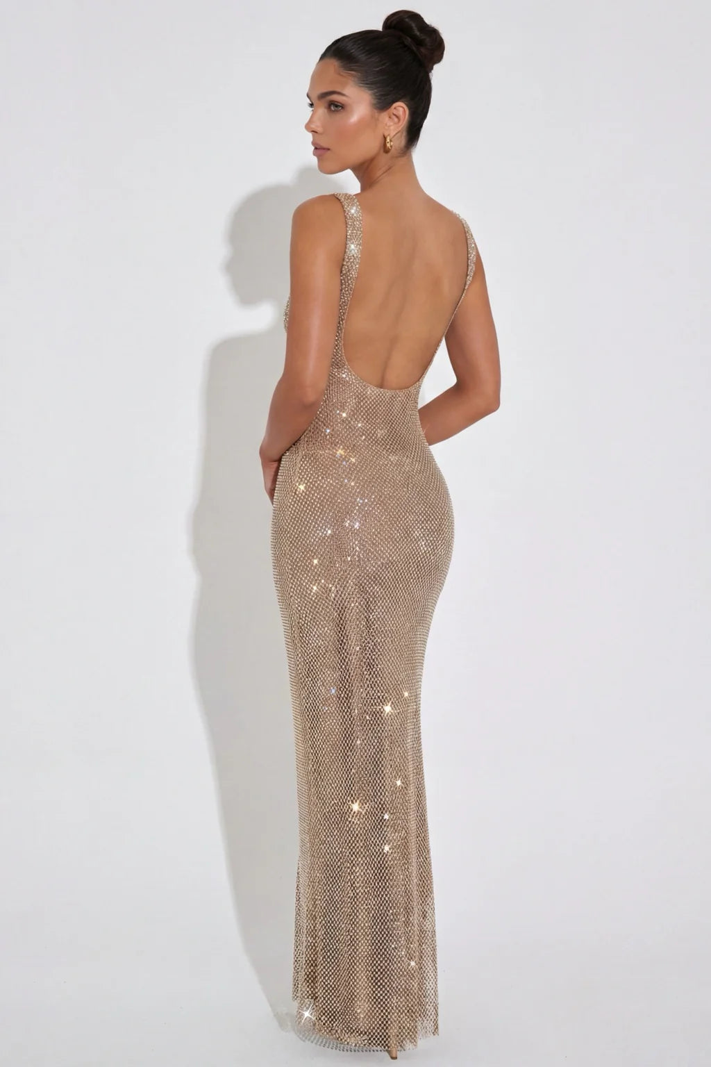Elara — Vestido Maxi con Brillo y Cristales