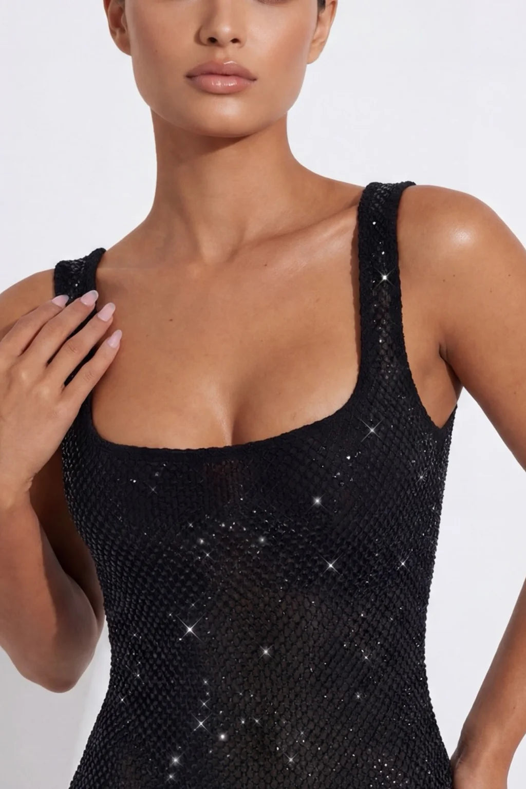 Elara — Vestido Maxi con Brillo y Cristales