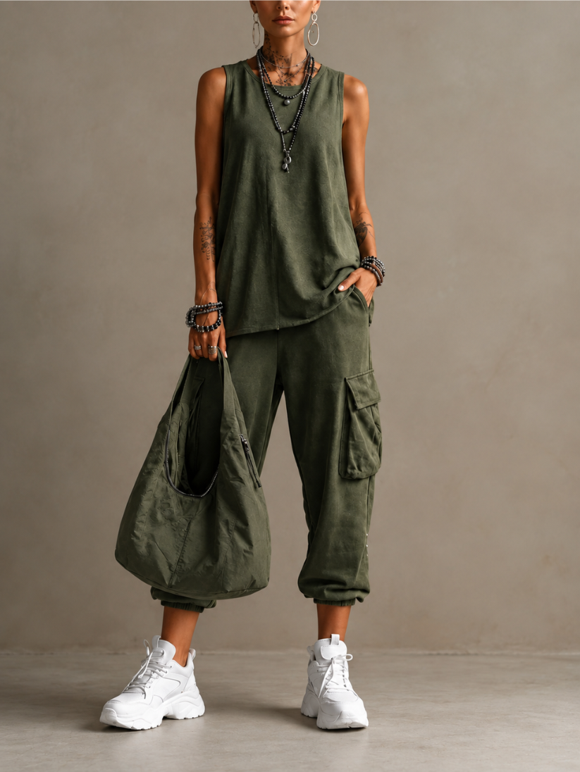 Noelia - Conjunto casual de confort urbano