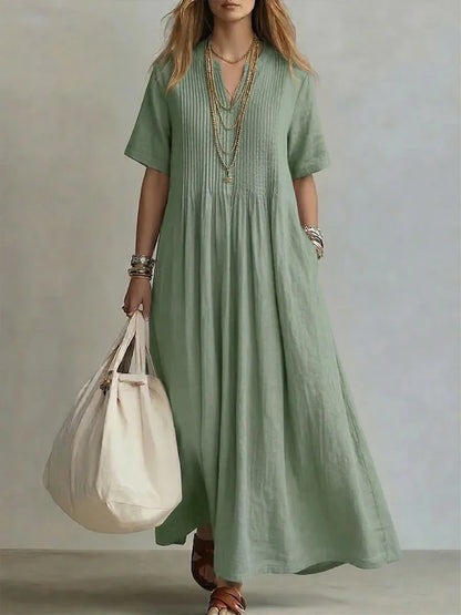 Dina - Vestido Maxi Plisado