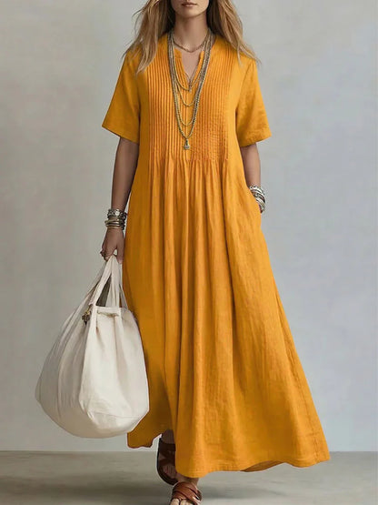 Dina - Vestido Maxi Plisado
