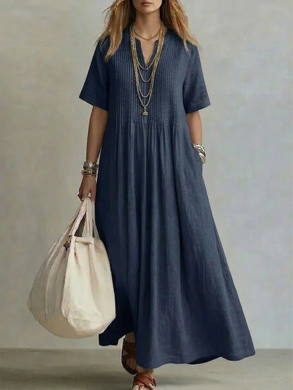 Dina - Vestido Maxi Plisado