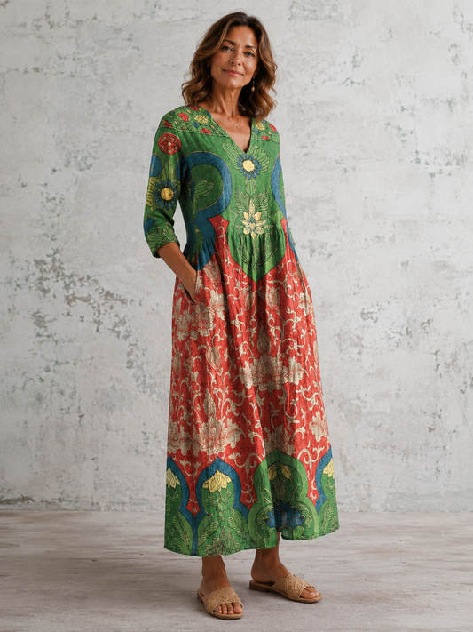 Sophia - Vestido largo floral vintage