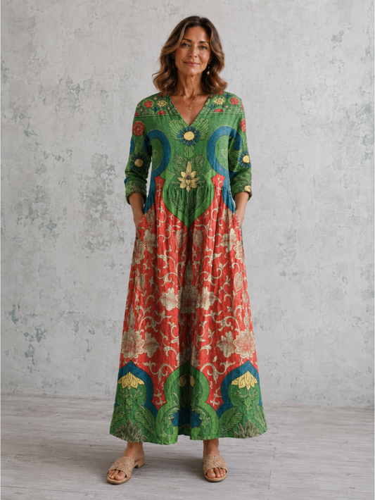 Sophia - Vestido largo floral vintage